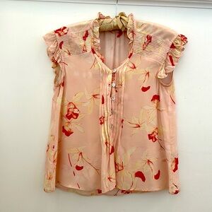 Just Bellini Viscose Silky Peach Pink Floral Blouse